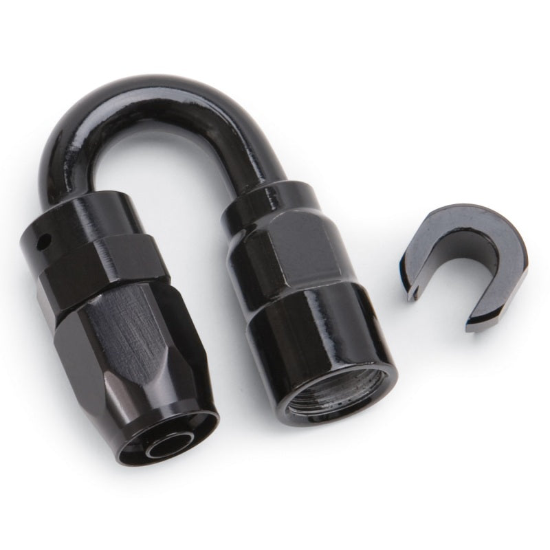Russell 611283 Performance 5/16in SAE Quick Disc Female to -6 Hose Black 180 Degree Hose End