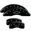 MGP 14250SBOWBK 4 Caliper Covers Engraved Front & Rear Bowtie Black Finish Silve