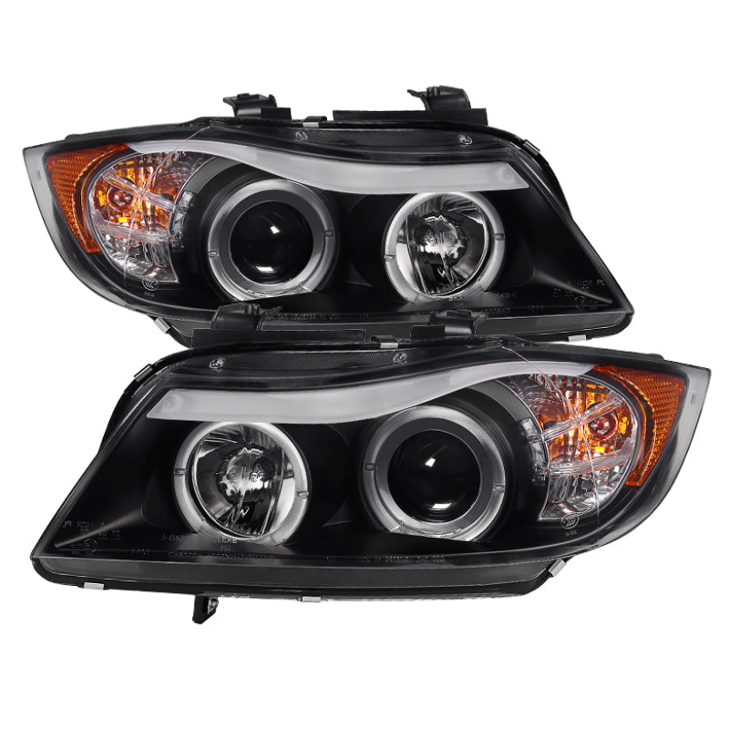 Spyder 5009005 fits BMW 06-08 E90 3-Series Projector LED Halo Amber Reflctr Rpl