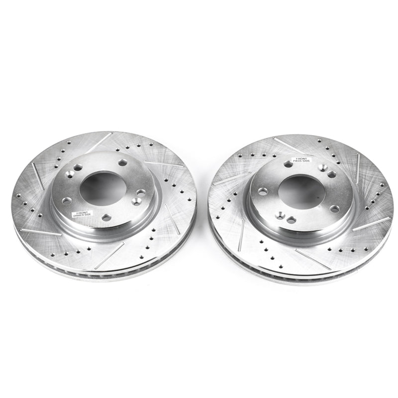 PowerStop fits Hyundai 01-05 Santa Fe Front Evolution Drilled & Slotted Rotors -