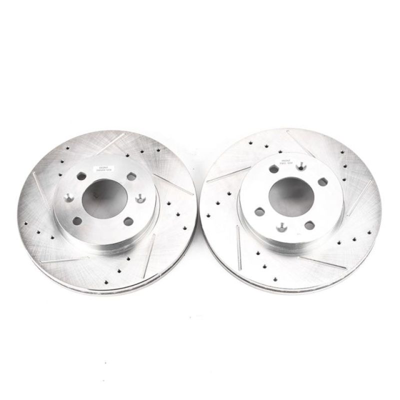 PowerStop fits Hyundai 06-11 Accent Front Evolution Drilled & Slotted Rotors -