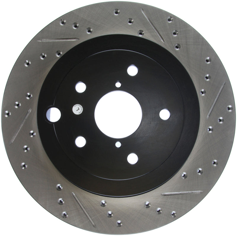 Stoptech 127.47030L 08+ fits Subaru STI (Will Not Fit 05-07) Slotted & Drilled Sport Brake Rotor
