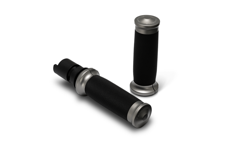 Performance Machine 0063-2105M-GU 24-25 Touring, 2025 Softail TBW Contour Handle Grip Set - Gun Metal Gray