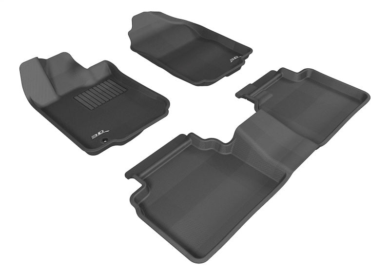 3D MAXpider 2006-2011 fits Honda Civic Sedan Kagu 2nd Row Floormats - Black