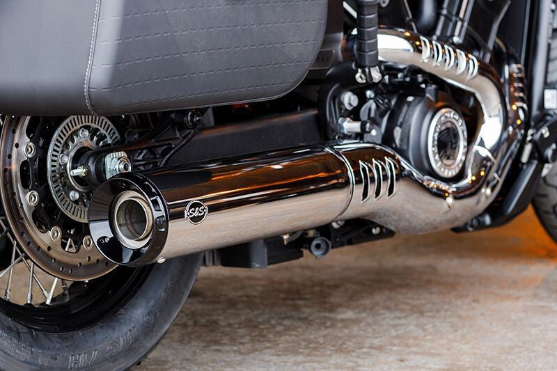 S&S Cycle 550-1122 2025 Indian Scout 4.5in fits Grand National Slip-On Muffler - Chrome
