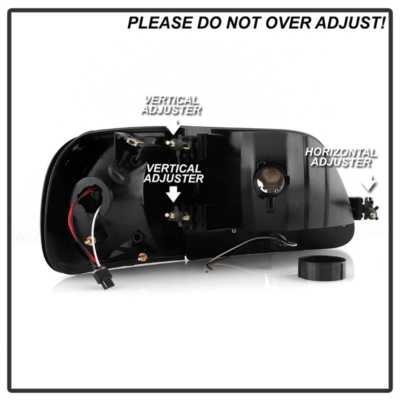5014801 Xtune fits Ford 97-03 F150 Crystal Headlights w/ Clear LED Corners Smo