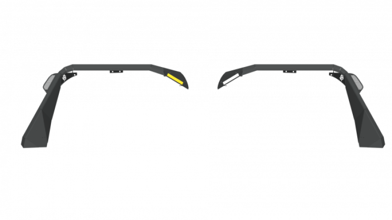 Road Armor 518AFFWB 18-21 fits Jeep Wrangler JL Stealth Wide Front Fender Flare Body Armor w/LED DRL - Tex Blk