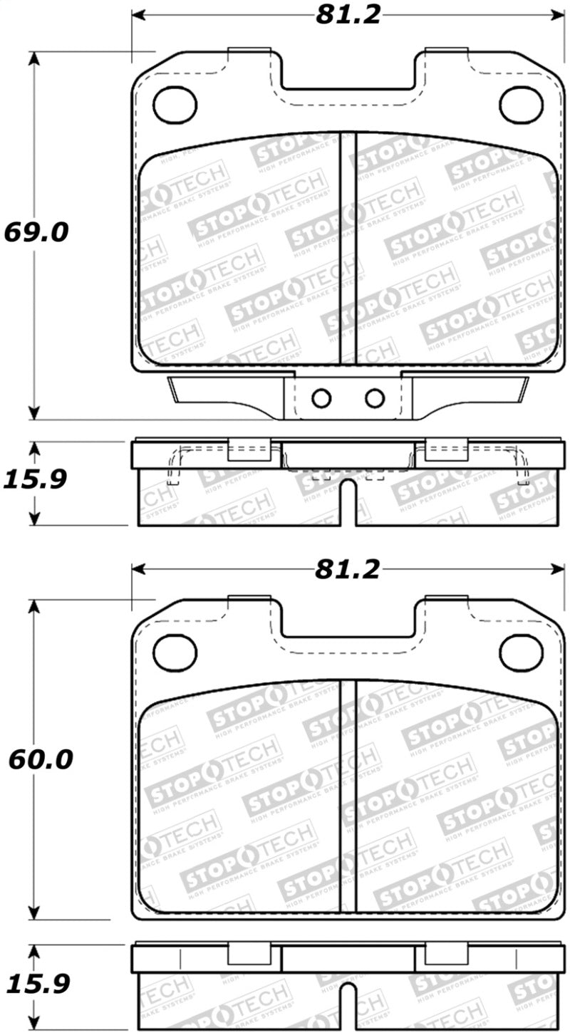 Stoptech 308.0631 93-99 Mitsubishi 3000GT Street Performance Rear Brake Pads