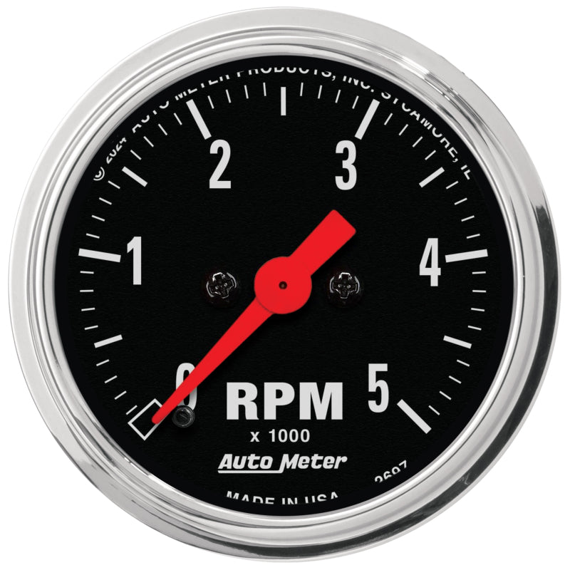 AutoMeter 2497 Autometer Traditional Chrome 2-1/16in 5K RPM In-Dash Mechanical Tachometer