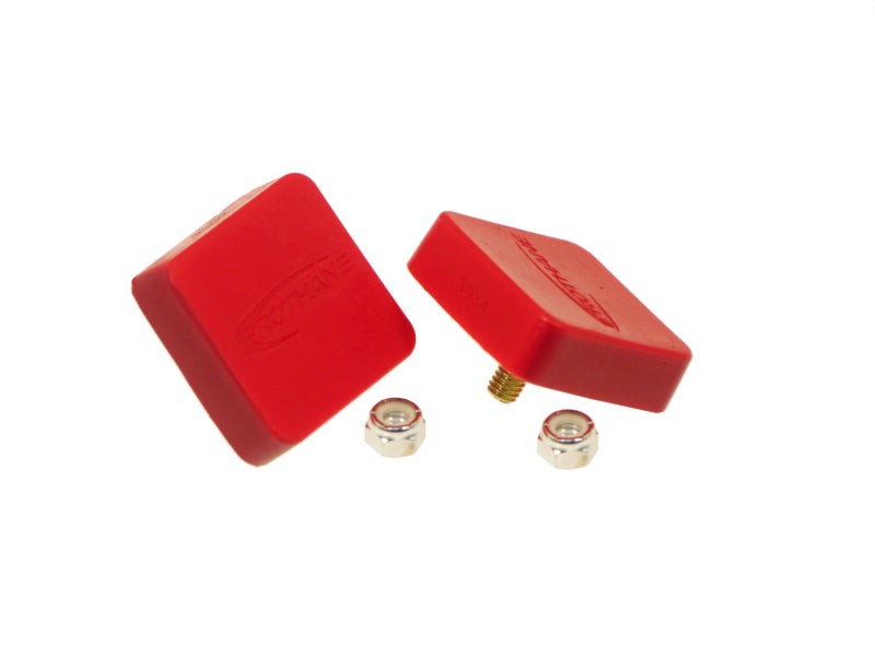 Prothane 19-1304 Universal Bump Stop 5/8X2X2 Sqr w/ Ctr Stud - Red