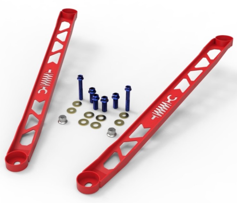 AFE 450-721003-R L 304 Stainless Steel Front Suspension Strut Brace Red - fits