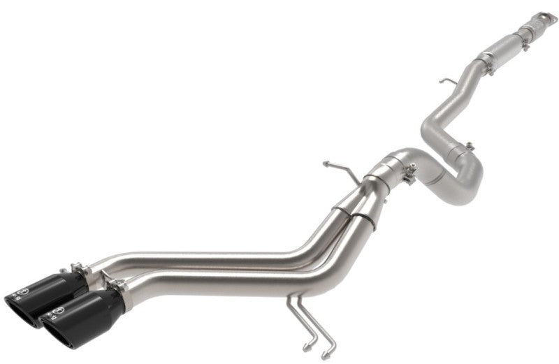 AFE 49-37018-B 2-1/2in to 3in SS-304 Cat-Back Exhausts w/ Black Tip 13-17 fits