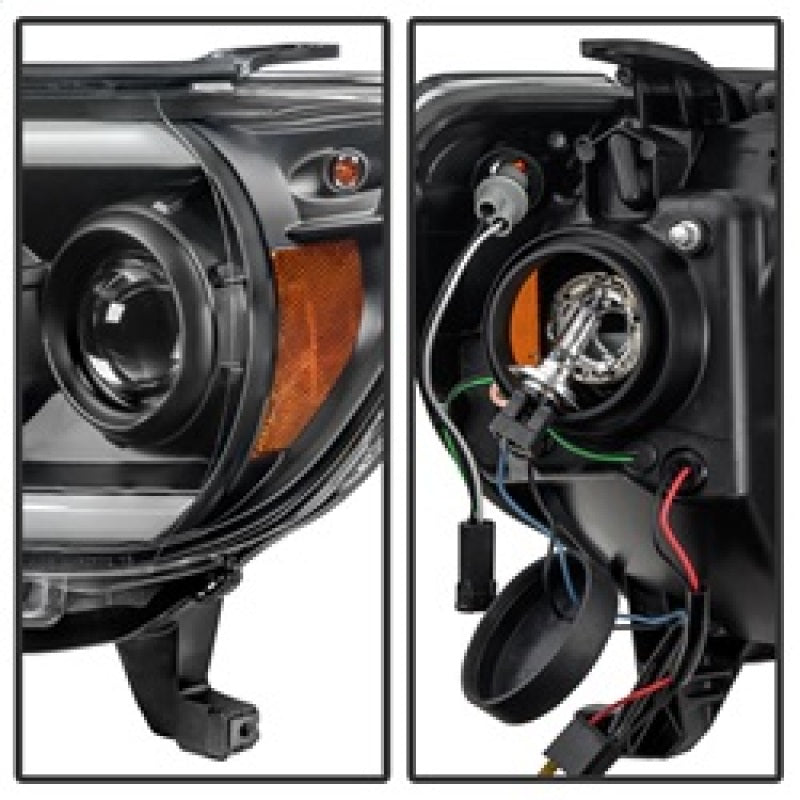 Spyder 5081711 fits Toyota 12-15 Tacoma Projector Headlights Light Bar DRL Blac