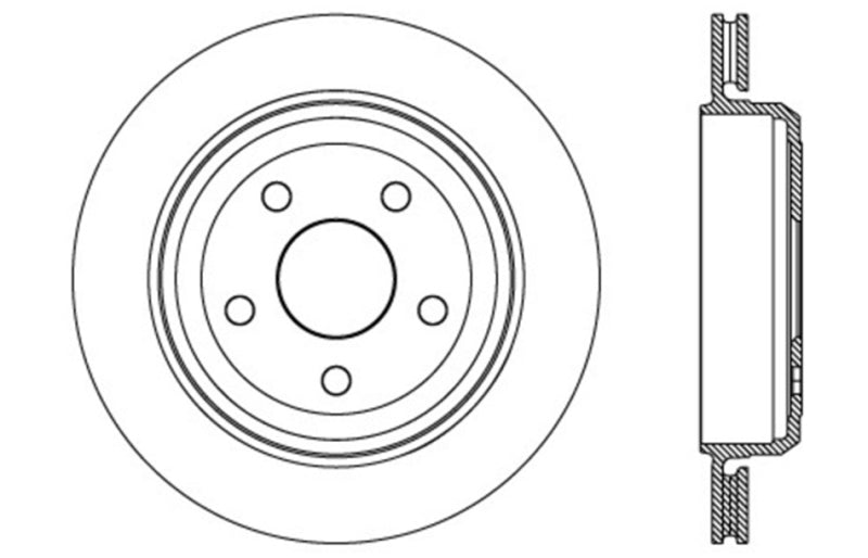 Stoptech 128.58007R Drilled Sport Brake Rotor 11-17 Jeep Grand Cherokee (Excludes SRT8)