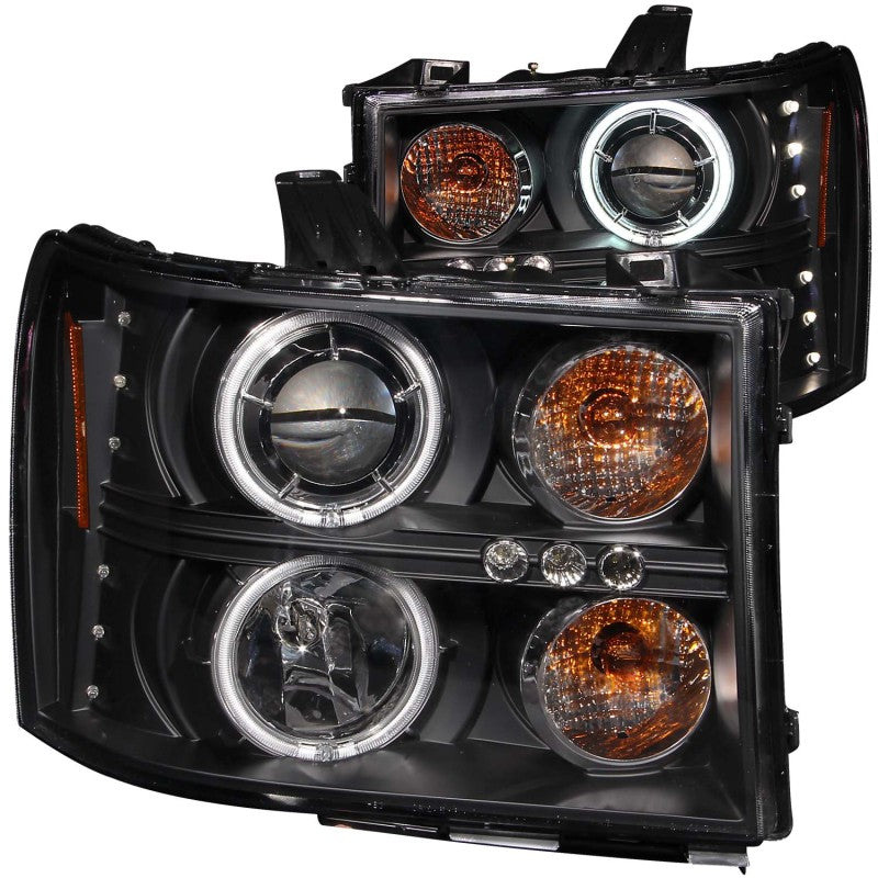 ANZO 111125 2013 Gmc Sierra 1500 Projector Headlights w/ Halo Black