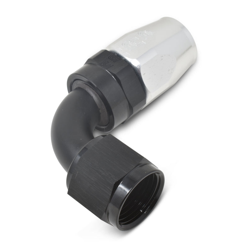 Russell 610193 Performance -12 AN Black/Silver 90 Degree Full Flow Hose End