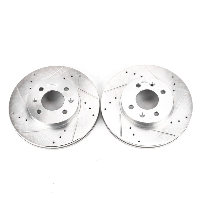 PowerStop fits Hyundai 06-11 Accent Front Evolution Drilled & Slotted Rotors -