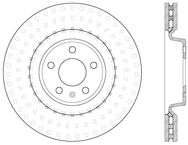 Stoptech 126.33138CSR 12-13 Audi A6 Quattro/11-12 A7 Quattro / 10-13 S4 Front Right Cryo Slotted Rotor