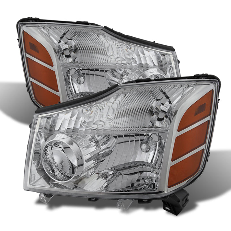 5079923 Xtune fits Nissan 04-14 Titan / Armada 04-07 OEM Amber Head Lights Set