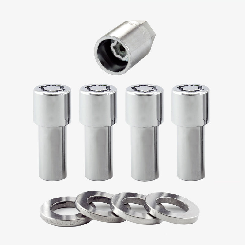 McGard 23185 Wheel Lock Nut Set - 4pk. (X-Long Shank) M12X1.5 / 13/16 Hex / 2.165in. Length - Chrome