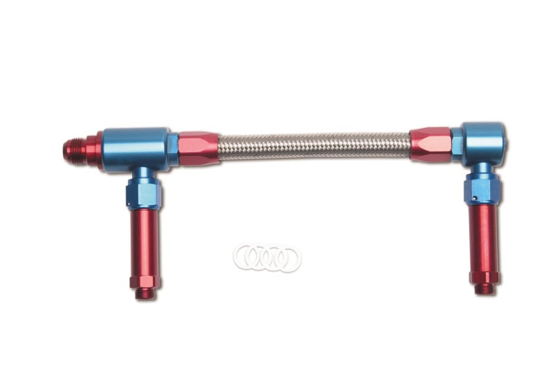 Russell 641360 Performance -8 AN to -8 AN ProFlex King Demon Carb Dual Inlet Carb Kit (Red/Blue)