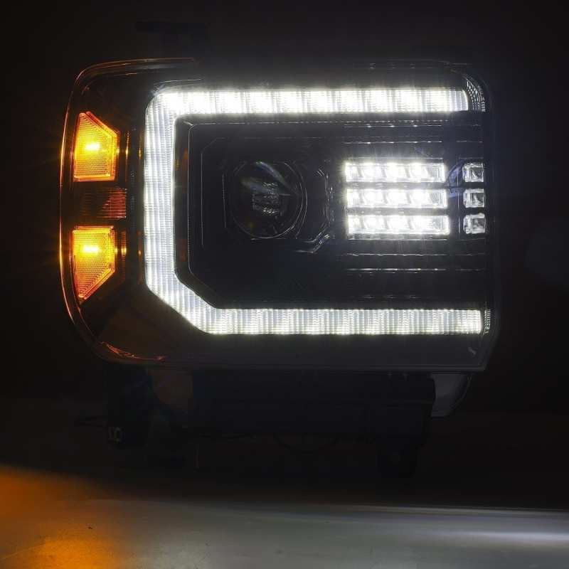 AlphaRex 880613 fits GMC 14-18 Sierra PRO-Series Proj Headlights Plank Style Bl