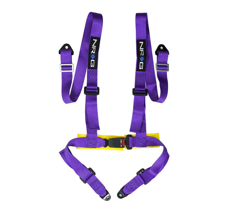 NRG SBH-4PC-SPP 4 Point Seat Belt Harness / Buckle Lock- Purple