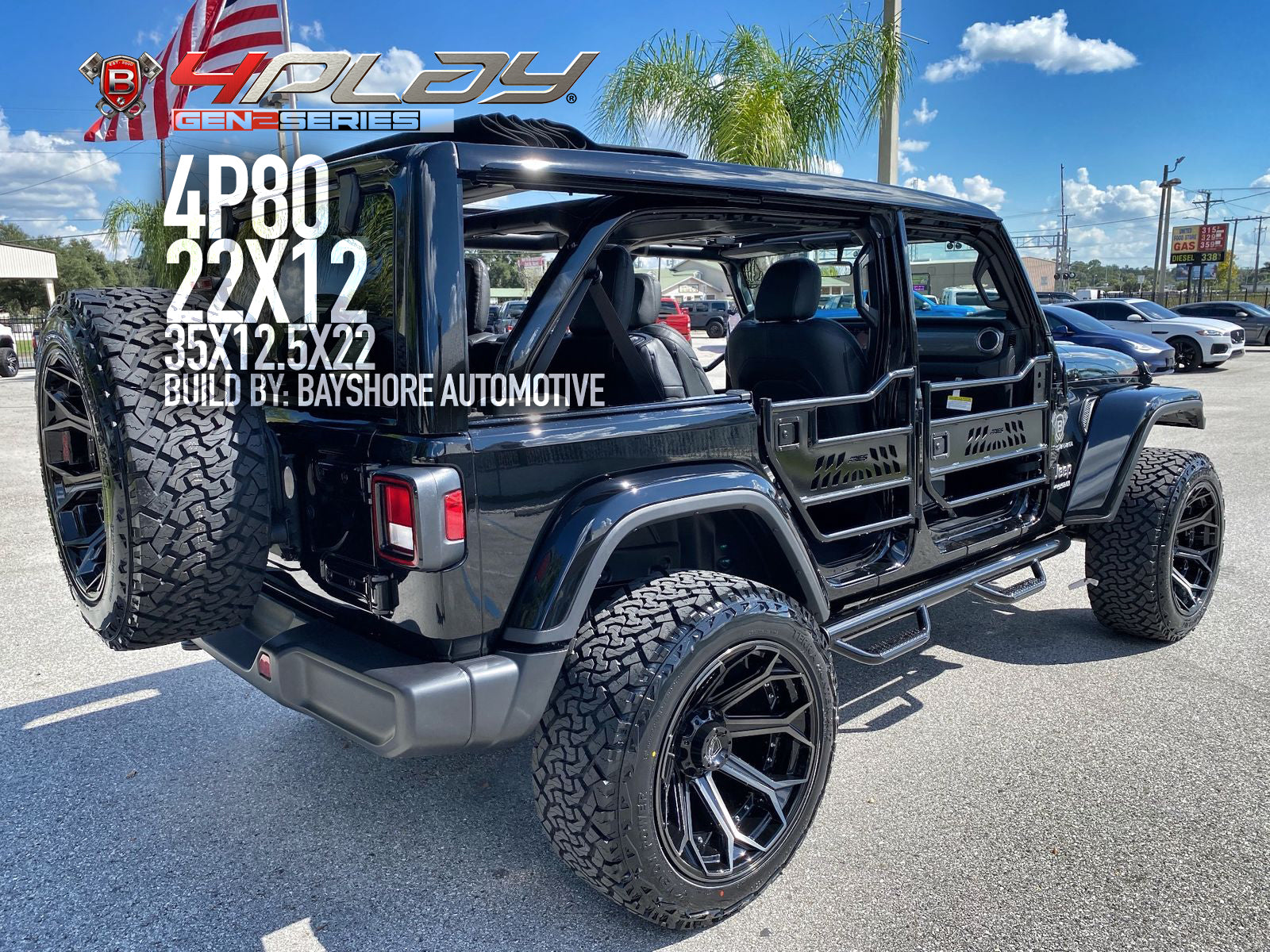 4PLAY 4P80R-22100-8650-24BBT Gen2 22x10 8x6.5" -24et in Brushed Black