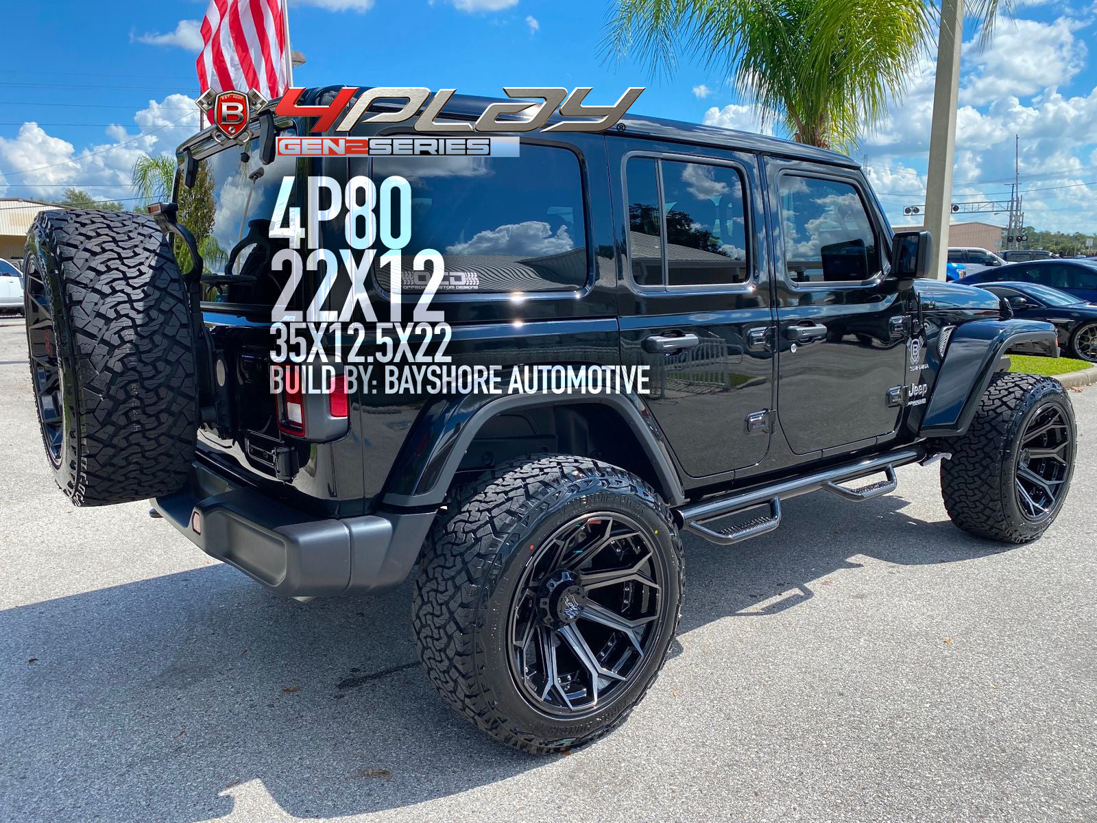 4PLAY 4P80R-22100-8650-24BBT Gen2 22x10 8x6.5" -24et in Brushed Black