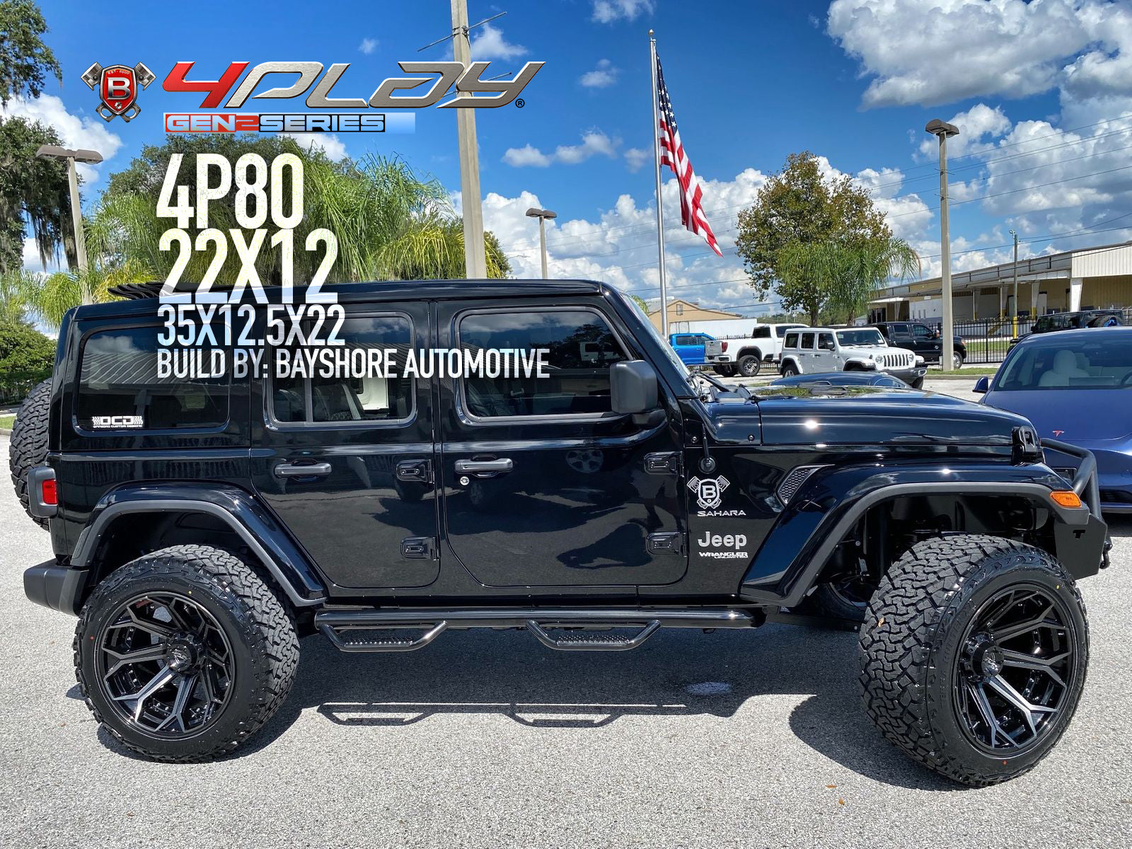 4PLAY 4P80R-22100-8650-24BBT Gen2 22x10 8x6.5" -24et in Brushed Black