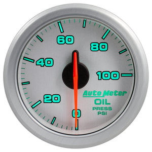 AutoMeter 9152-UL Autometer Airdrive 2-1/6in Oil Pressure Gauge 0-100 PSI - Silver