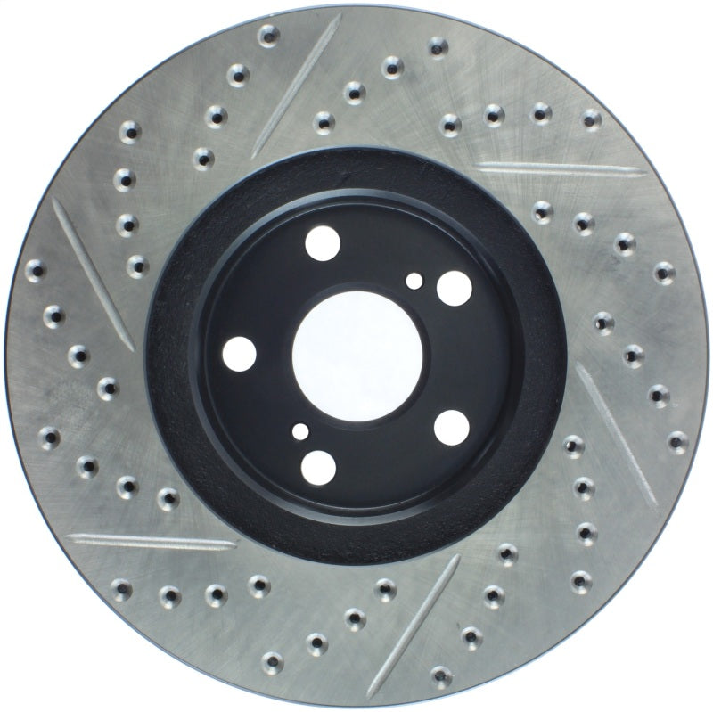 Stoptech 127.44114L 03-08 Pontiac Vibe / 05-09 Scion tc Left Front Slotted & Drilled Rotor