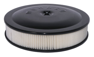 Moroso 65904 Racing Air Cleaner - 14in x 3in Filter - Aluminum - Black Powder Co