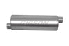 Gibson 421887 SFT Superflow Offset/Offset Round Muffler - 8x24in/3in Inlet/3in Outlet - Stainless