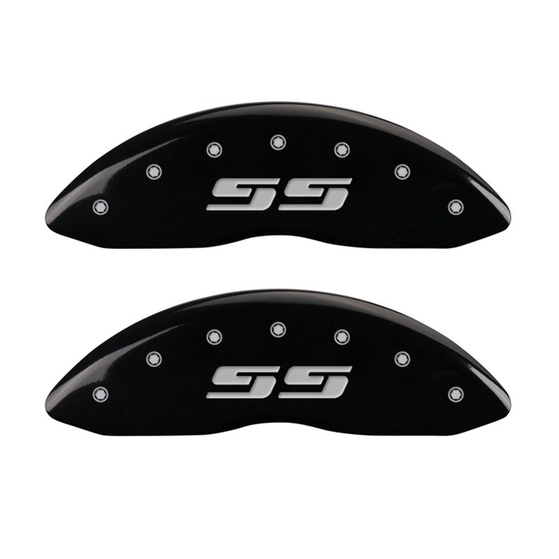 MGP 14207FSS3BK 2 Caliper Covers Eng Front fits Silverado SS Blk Finish Sil Char