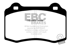 EBC DP21788 12-17 fits Tesla Model S Electric RWD Greenstuff Rear Brake Pads