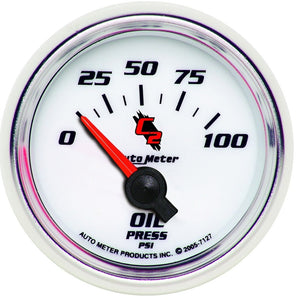AutoMeter 7127 Autometer C2 52mm Electric 0-100 PSI Oil Pressure Gauge