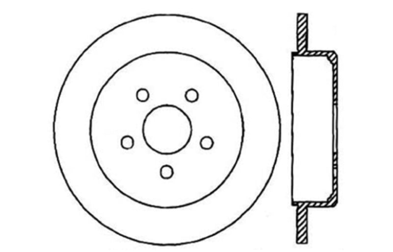 Stoptech 127.63054L 03-09 fits Chrysler PT Cruiser Tur / 03-05 Dodge Neon SRT-4 Rear Left Slotted & Drilled Rotor