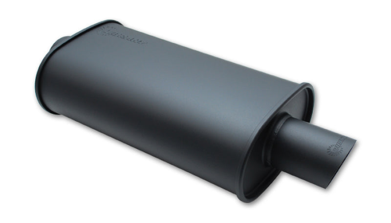 Vibrant 1147 Power FLAT BLACK Oval Muffler with Single 3in Outlet - 3in inlet I