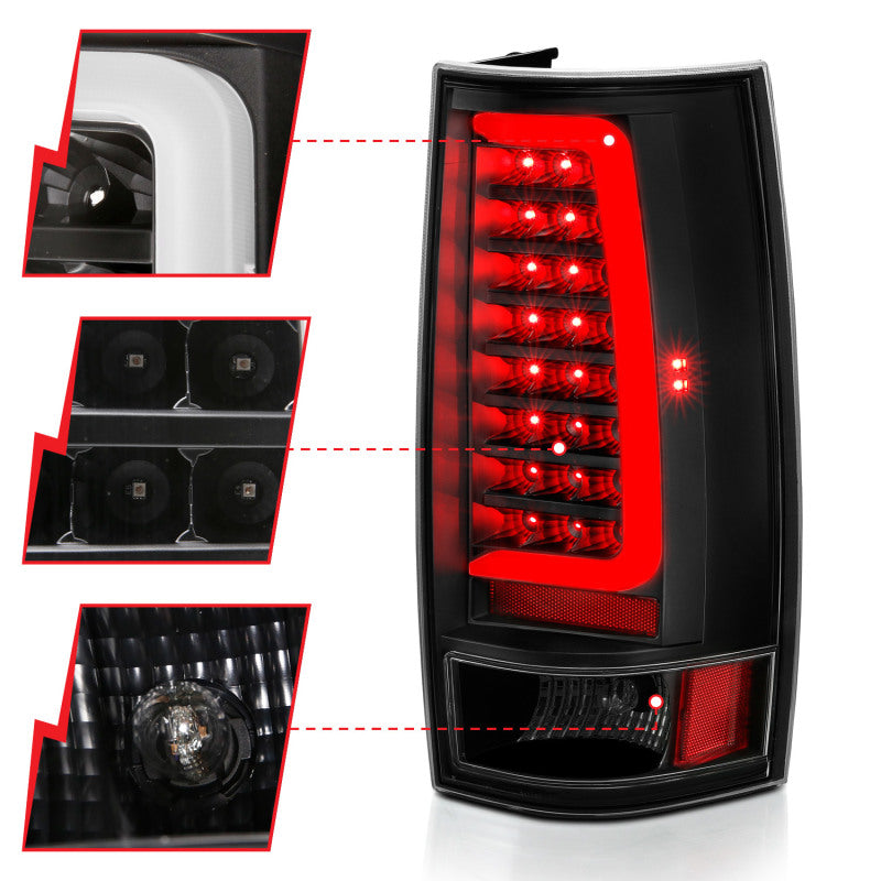 ANZO 311321 2014 fits Chevy 07-20 Tahoe LED Taillight Plank Style Black w/Clear Lens