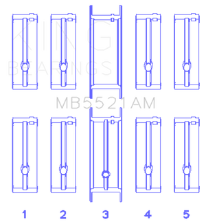 King Engine Bearings MB5521AM fits Chrysler 2.2L Main Bearing Set