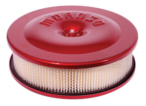 Moroso 66304 Race/Street Air Cleaner - 8-1/2in x 2-3/8in Filter - Aluminum - Red