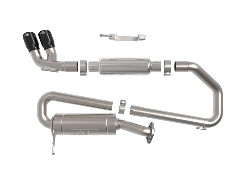 AFE 49-37020-B fits Suzuki Jimny Takeda 2-1/4in. 304 SS Cat-Back Exhaust w/ Blk