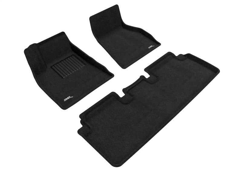 3D L1TL01304709 Maxpider 15-19 fits Tesla Model S Elegant 1st 2nd Row - Floor Mat Set (Black)