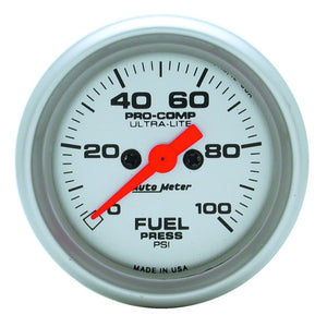 AutoMeter 4363 Autometer Ultra-Lite 52mm 0-100 PSI Electronic Fuel Pressue Gauge
