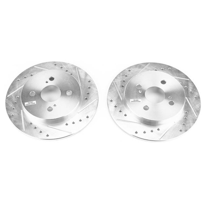 PowerStop fits Toyota 12-18 Yaris Rear Evolution Drilled & Slotted Rotors - Pair