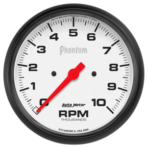 AutoMeter 5898 Autometer Phantom 5in 10000 RPM In-Dash Electronic Single Range Tachometer