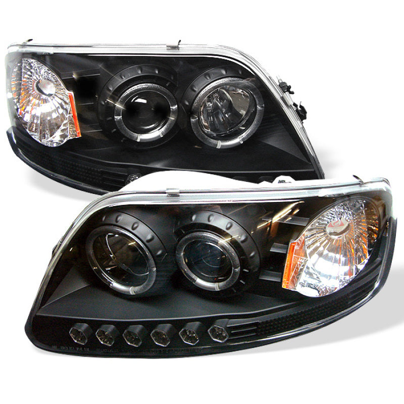 Spyder 5010261 fits Ford 97-03 F150 Projector - LED Halo Amber Reflctr LED Blk