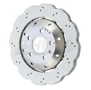 SHW Performance ARX48221 SHW 13-15 fits Audi RS5 4.2L Rear Drilled-Dimpled Lightweight Wavy Brake Rotor (8T0615601A)