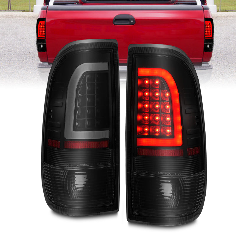 ANZO 311378 1903 fits Ford 97-20 F-150 LED Tail Lights w/ Light Bar Black Housing Smoke Lens